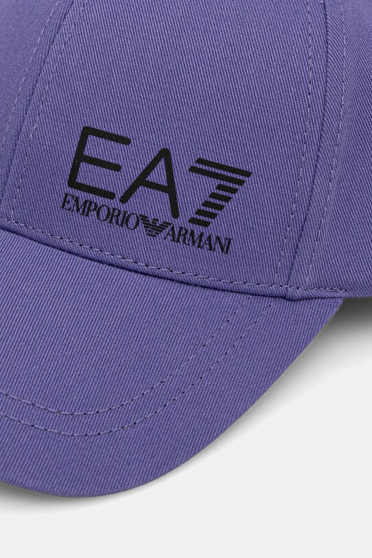 Βαμβακερό καπέλο του μπέιζμπολ EA7 Emporio Armani AF11989.7X000005 μωβ SS25