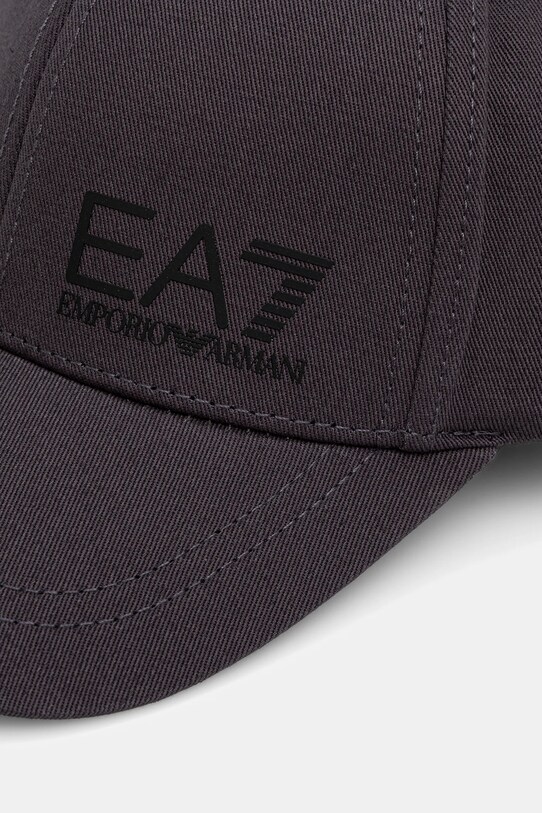 Βαμβακερό καπέλο του μπέιζμπολ EA7 Emporio Armani AF11989.7X000005 γκρί SS25