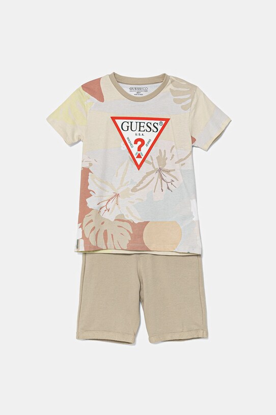 Παιδικό βαμβακερό σετ Guess στάμπα μπεζ N5GG05.K8HM4.PPYA