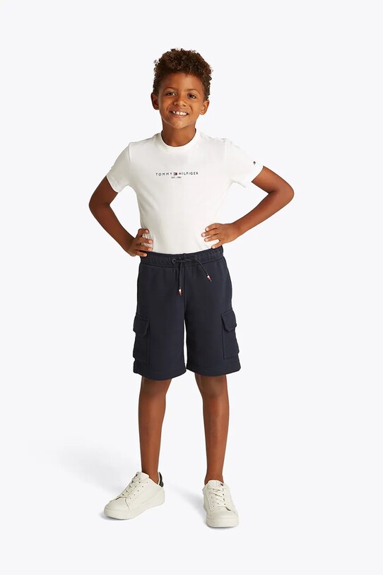 Παιδικό σετ Tommy Hilfiger πλεκτό ύφασμα σκούρο μπλε KB0KB09661.128.176.PPYA