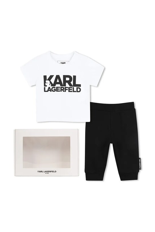 Παιδικό βαμβακερό σετ Karl Lagerfeld στάμπα λευκό Z30506.86.108