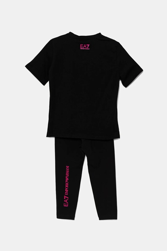 Παιδικό βαμβακερό σετ EA7 Emporio Armani 7G000071.AF12503 μαύρο SS25
