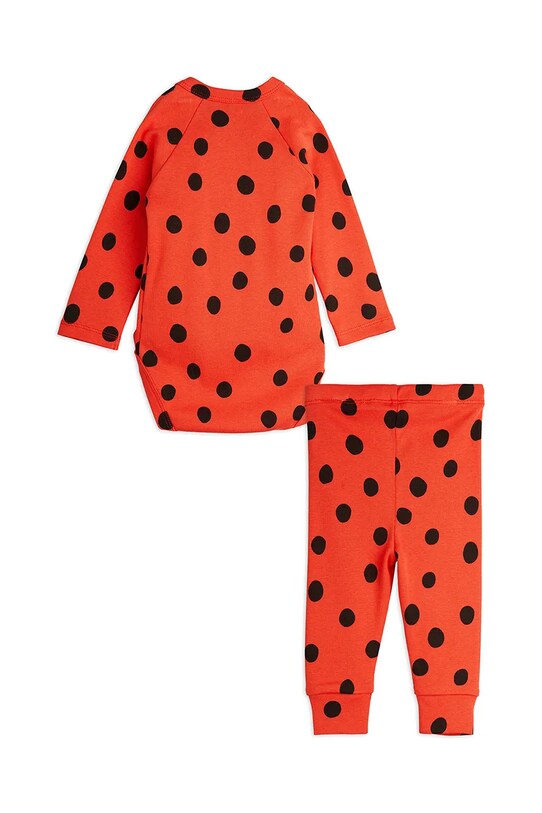 Βρεφικό βαμβακερό σετ Mini Rodini Dots 2524010342 κόκκινο SS25