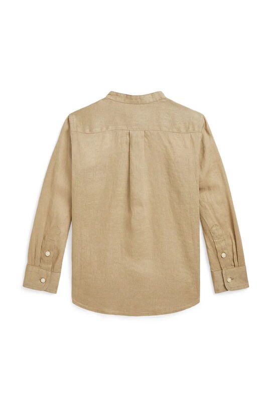 Παιδικό λινό πουκάμισο Polo Ralph Lauren 322964592003 καφέ SS25