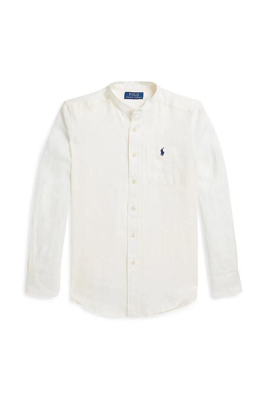 Παιδικό λινό πουκάμισο Polo Ralph Lauren 323964592002 λευκό SS25
