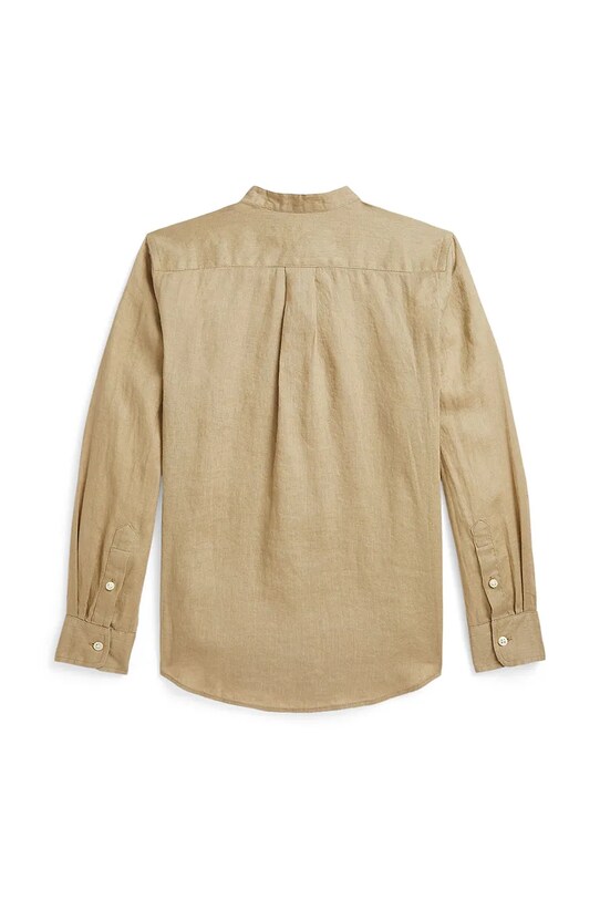 Παιδικό λινό πουκάμισο Polo Ralph Lauren 323964592003 καφέ SS25