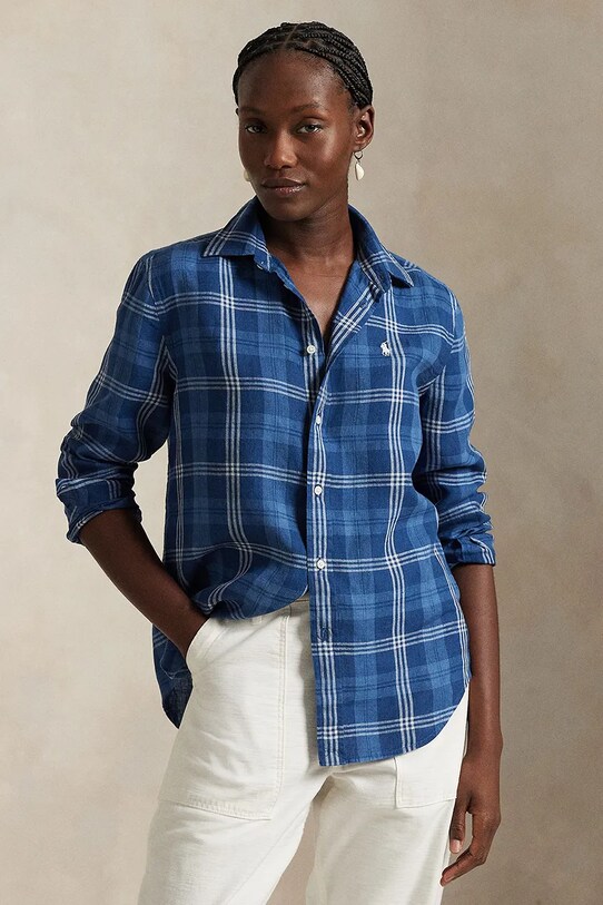 Πουκάμισο από λινό Polo Ralph Lauren κανονικό πολύχρωμο 211970733