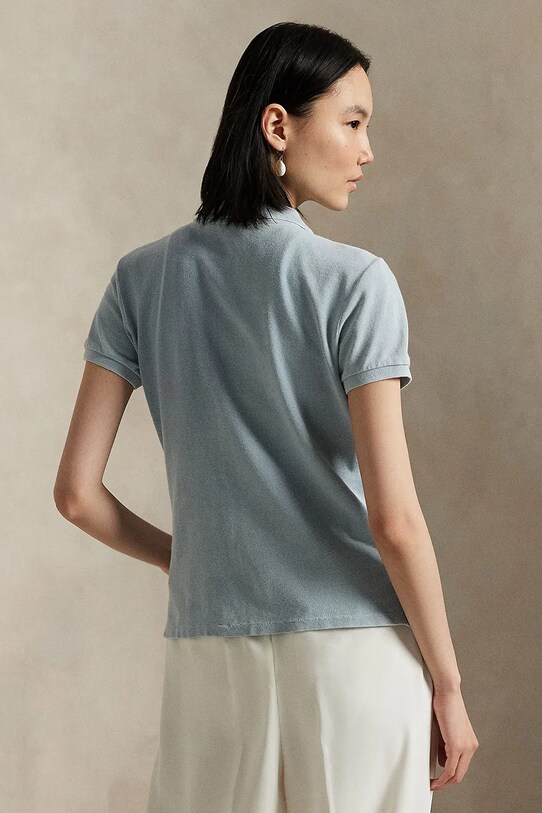 Βαμβακερό μπλουζάκι πόλο Polo Ralph Lauren 211965095 μπλε SS25
