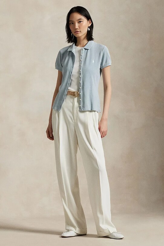 Ρούχα Βαμβακερό μπλουζάκι πόλο Polo Ralph Lauren 211965095 μπλε