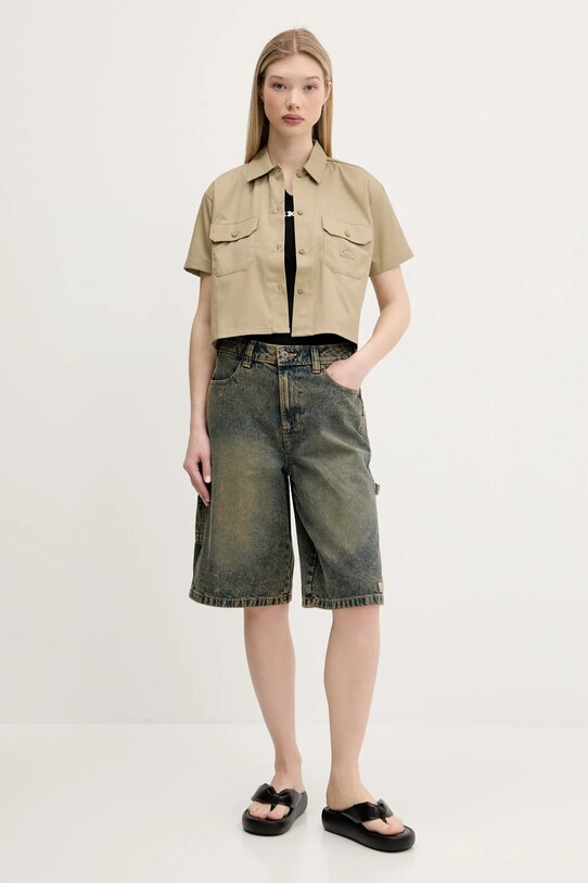 Πουκάμισο Dickies DKDFS573KHK1 πράσινο SS25