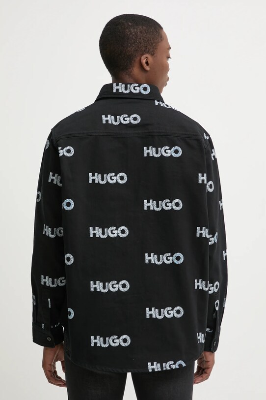 Ρούχα Τζιν πουκάμισο Hugo Blue 50534186 μαύρο