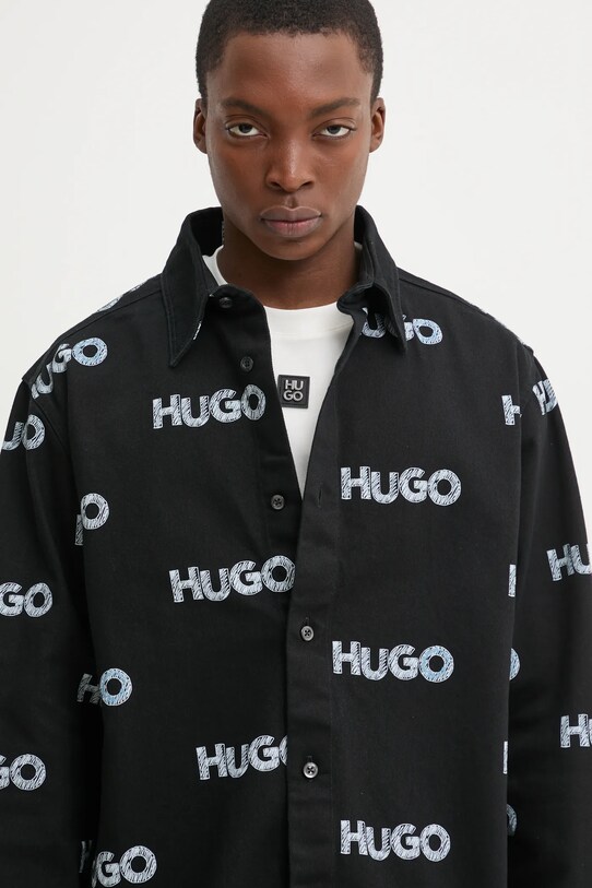 Τζιν πουκάμισο Hugo Blue μαύρο 50534186