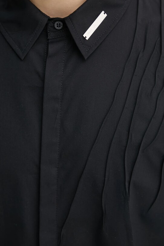 Βαμβακερό πουκάμισο Heliot Emil SS25.M.05.061.BLK01 μαύρο
