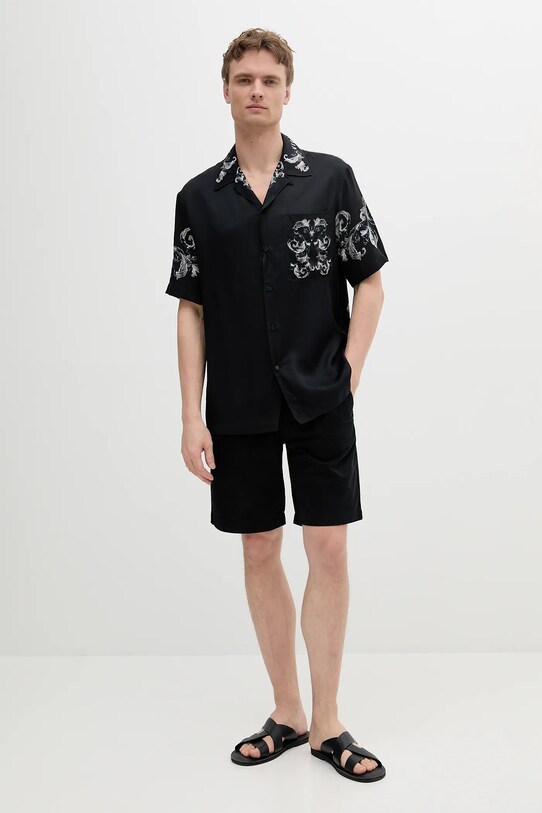 Πουκάμισο Versace Jeans Couture 78GAL2BB.NS624 μαύρο SS25