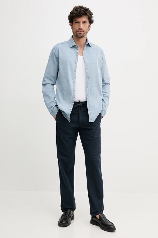 Τζιν πουκάμισο Lindbergh 30.203652.FADED.BLUE μπλε SS25