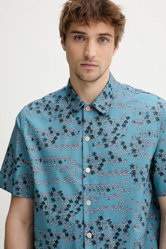Βαμβακερό πουκάμισο PS Paul Smith τιρκουάζ M2R.695U.P22315