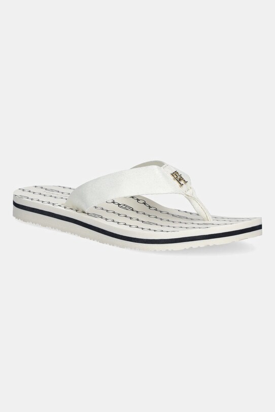 Σαγιονάρες Tommy Hilfiger TH CHAIN PRINT BEACH SANDAL φλατ μπεζ FW0FW08514