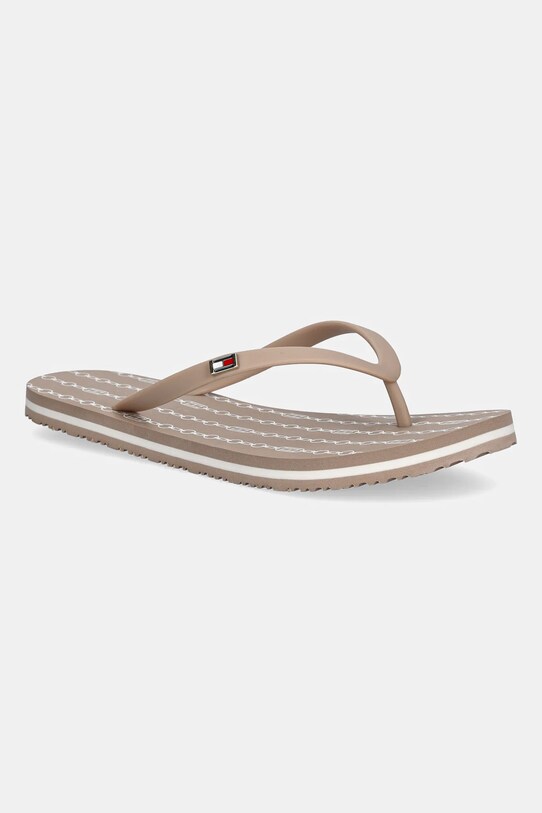 Σαγιονάρες Tommy Hilfiger HILFIGER STRAP BEACH SANDAL φλατ μπεζ FW0FW08518