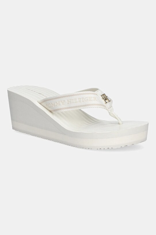 Σαγιονάρες Tommy Hilfiger TH STRIPES WEDGE BEACH SANDAL πλατφόρμα μπεζ FW0FW08521