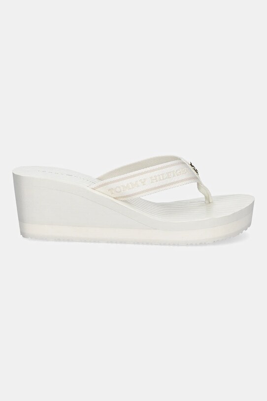Σαγιονάρες Tommy Hilfiger TH STRIPES WEDGE BEACH SANDAL FW0FW08521 μπεζ SS25