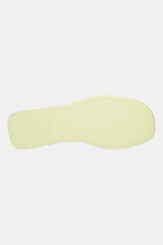 Δερμάτινες παντόφλες Tory Burch Double T Sport Slide 141380.701 κίτρινο
