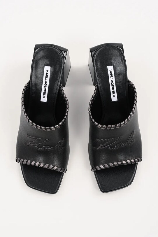 Δερμάτινες παντόφλες Karl Lagerfeld ASTRA NOVA μαύρο KL33172.000