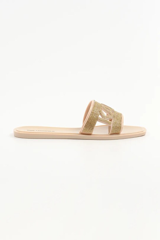 Παντόφλες Karl Lagerfeld JELLY III φλατ χρυσαφί KL80005S.VGD