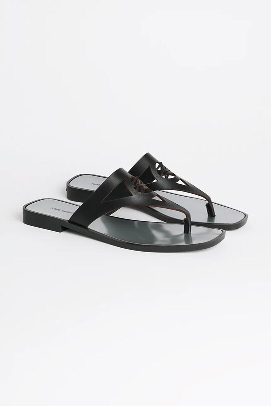 Δερμάτινες σαγιονάρες Karl Lagerfeld SKOOT II KL80407.000 μαύρο SS25