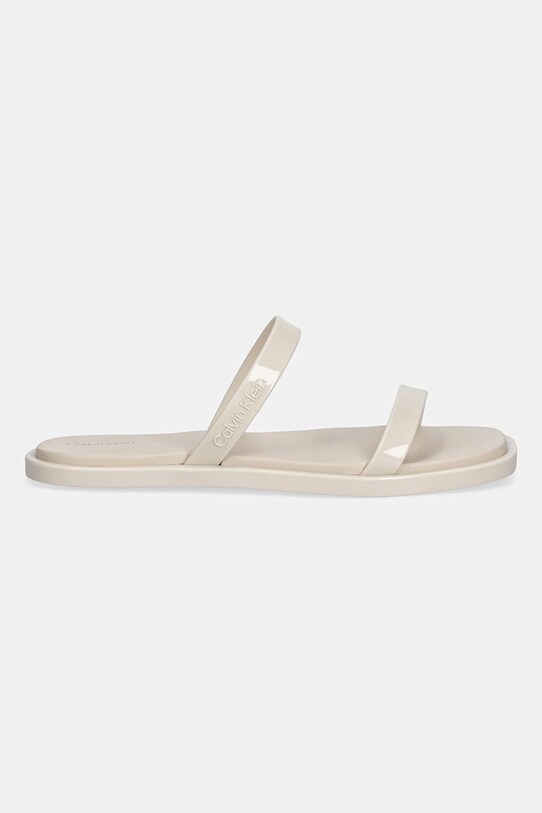 Παντόφλες Calvin Klein DOUBLE BAR SLIDE - JELLY HW0HW02417 μπεζ SS25