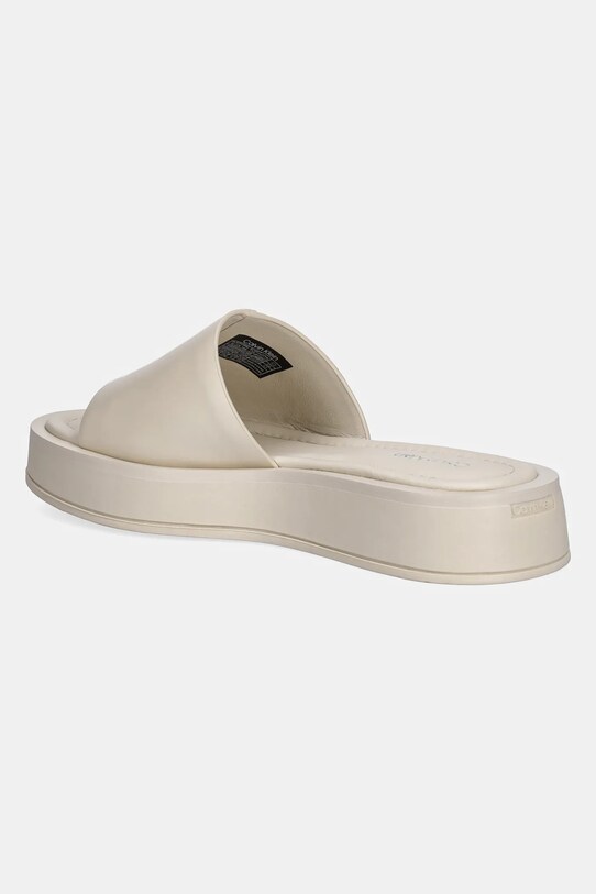 Παπούτσια Δερμάτινες παντόφλες Calvin Klein FLATFORM SLIDE W/CK HW - LTH HW0HW02368 μπεζ