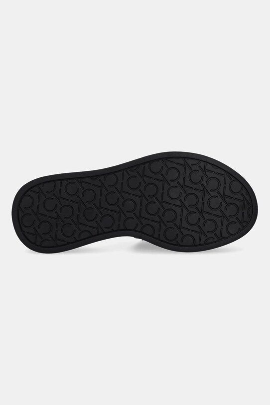 Δερμάτινες παντόφλες Calvin Klein FLATFORM SLIDE W/CK HW - LTH HW0HW02368 μαύρο