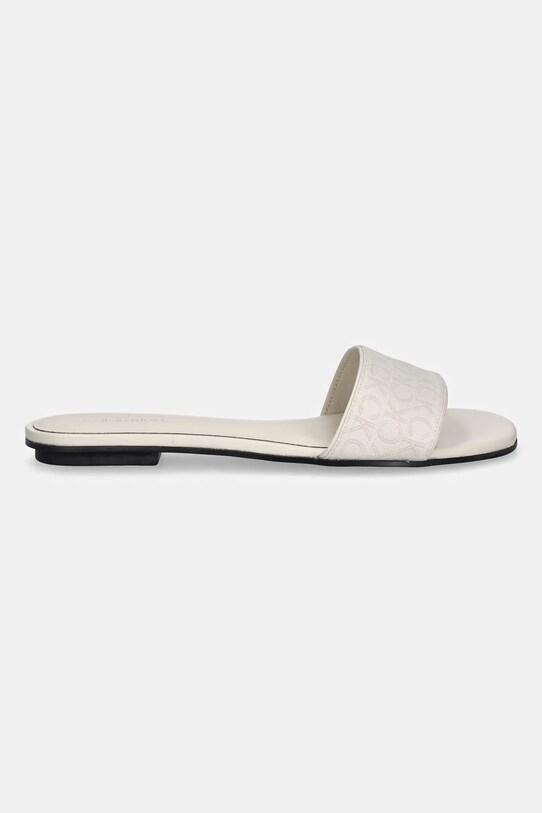 Παντόφλες Calvin Klein FLAT SLIDE - JACQ HW0HW02388 μπεζ SS25