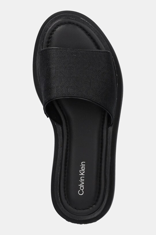Παντόφλες Calvin Klein FLATFORM SLIDE - JACQ μαύρο HW0HW02461