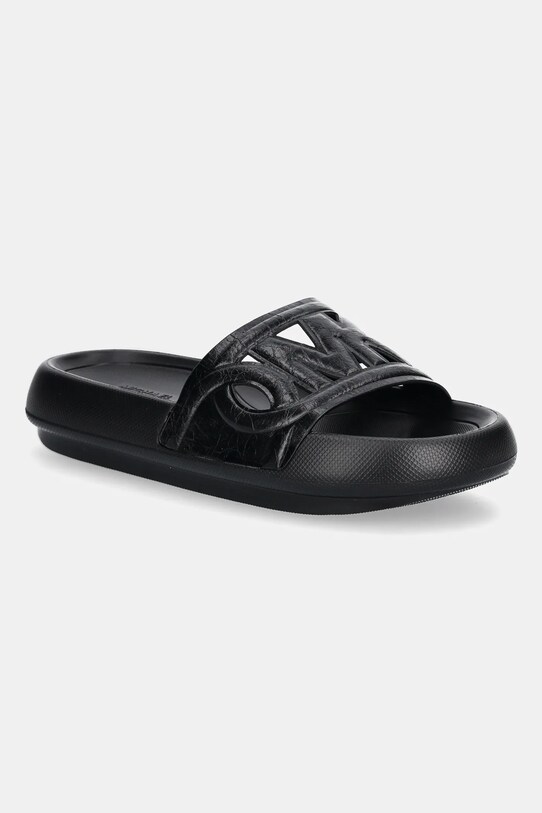 Δερμάτινες παντόφλες MICHAEL Michael Kors Splash φλατ μαύρο 40R5SPFA1L.001