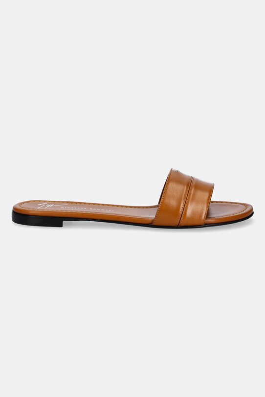 Δερμάτινες παντόφλες Giuseppe Zanotti Baddy E500060.004 καφέ SS25