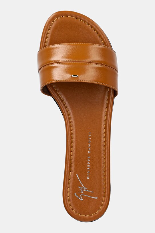 Δερμάτινες παντόφλες Giuseppe Zanotti Baddy καφέ E500060.004