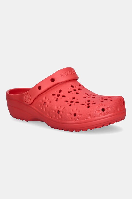 Παντόφλες Crocs Classic Floral Cut Out Clog πλατφόρμα κόκκινο 210927.6ZR
