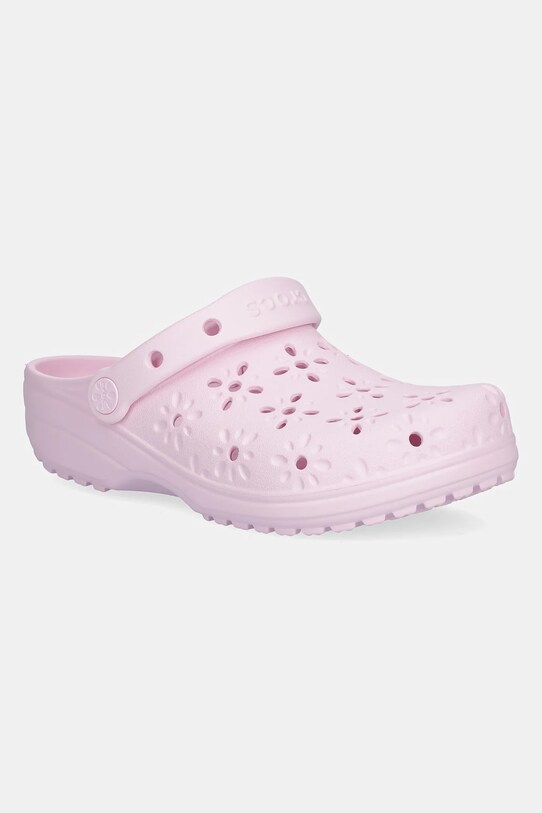Παντόφλες Crocs Classic Floral Cut Out Clog πλατφόρμα ροζ 210927.6ZW