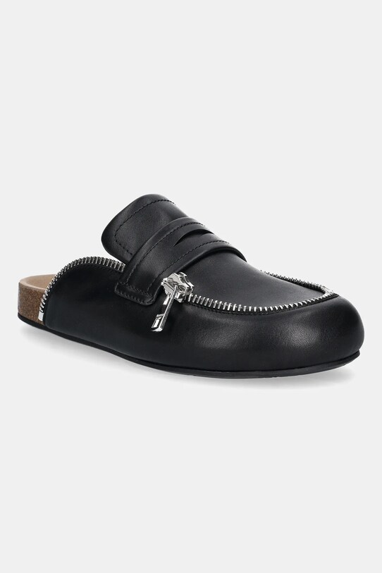 Δερμάτινες παντόφλες JW Anderson Biker Loafer φλατ μαύρο LF0071.LA0268.999