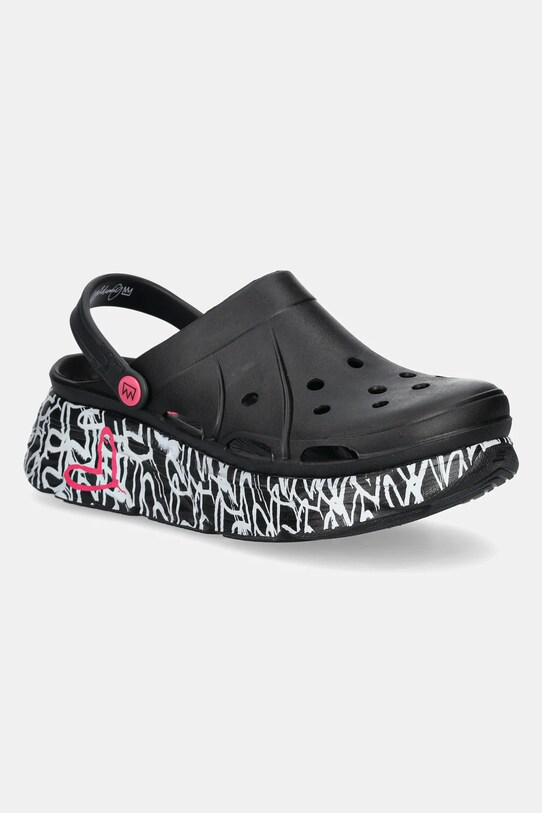Παντόφλες Skechers SKECHERS X JGOLDCROWN πλατφόρμα μαύρο 111324