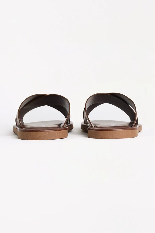 Παπούτσια Δερμάτινες παντόφλες Karl Lagerfeld KASTOR III KL70214.044 καφέ