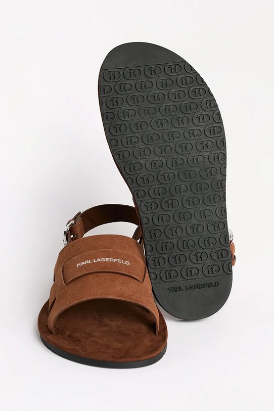 Σανδάλια σουέτ Karl Lagerfeld KASTOR III KL70225.533 καφέ