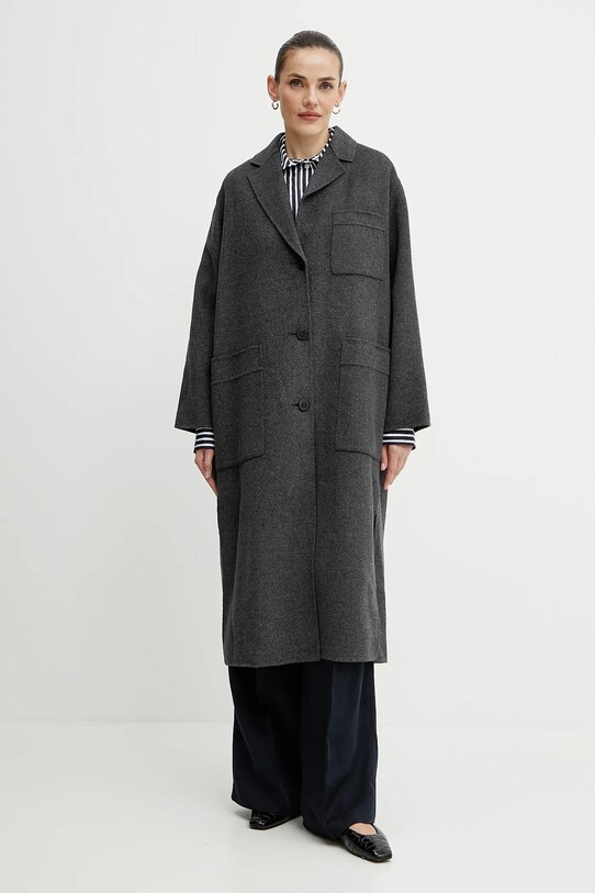 Μάλλινο παλτό Weekend Max Mara 2515011031600 γκρί SS25