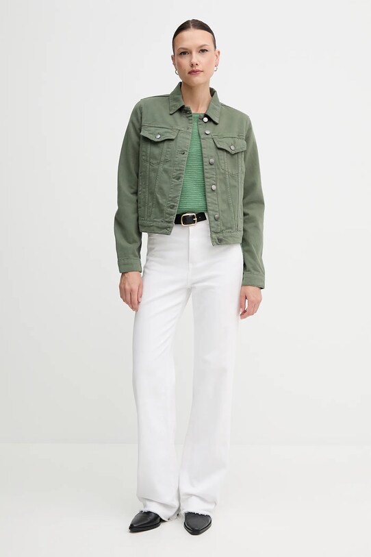 Βαμβακερό τζιν μπουφάν United Colors of Benetton 2RZVDN00N πράσινο SS25