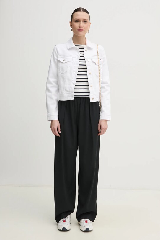 Μπουφάν Tommy Hilfiger WW0WW44374 λευκό SS25