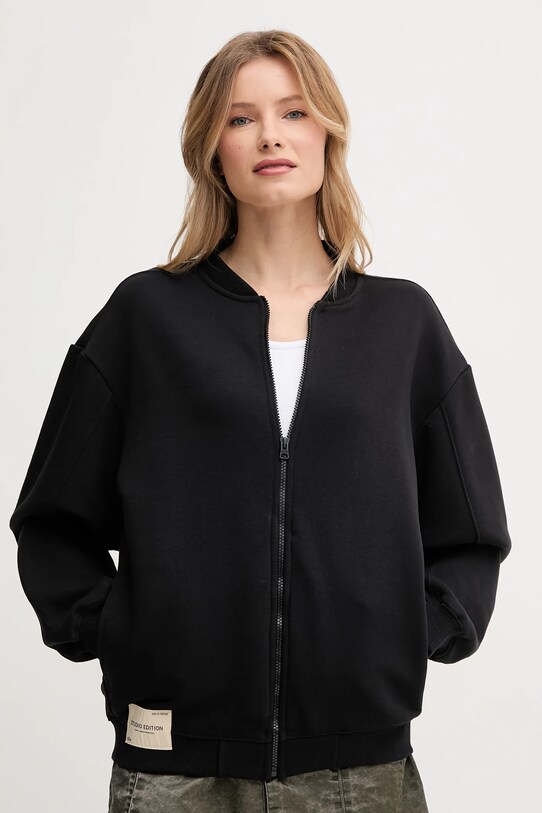 Μπλούζα Alpha Industries Studio Edition Fleece Bomber wmn χωρίς κουκούλα μαύρο 156030