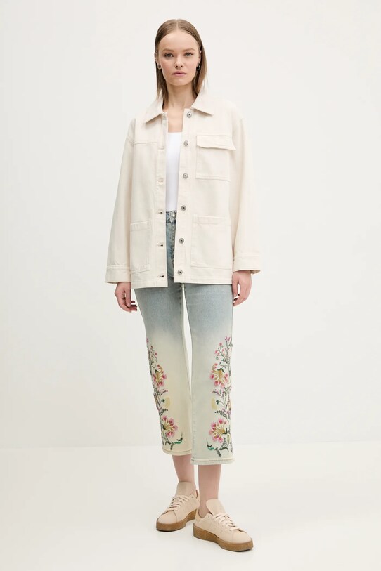 Βαμβακερό μπουφάν Abercrombie & Fitch KI144.5062.178 μπεζ SS25