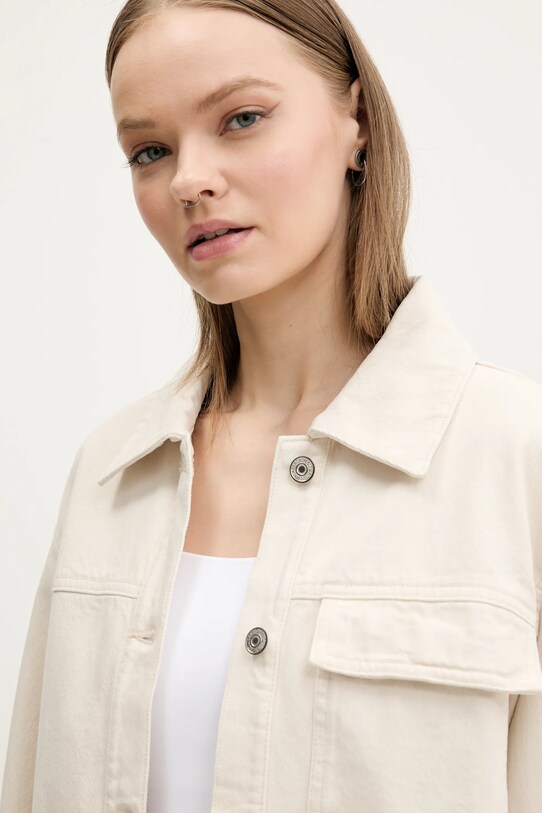 Βαμβακερό μπουφάν Abercrombie & Fitch μπεζ KI144.5062.178