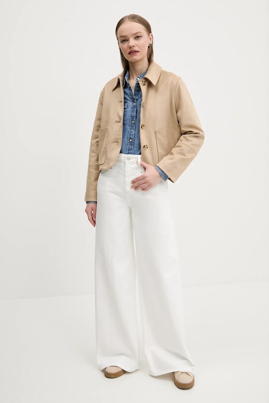 Μπουφάν Abercrombie & Fitch KI144.5055.421 μπεζ SS25