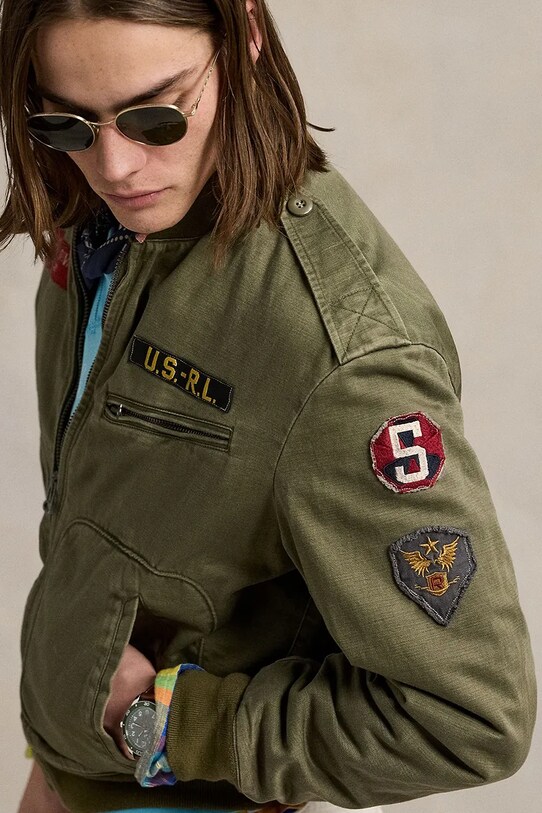 Βαμβακερό μπουφάν Polo Ralph Lauren 710964566 πράσινο